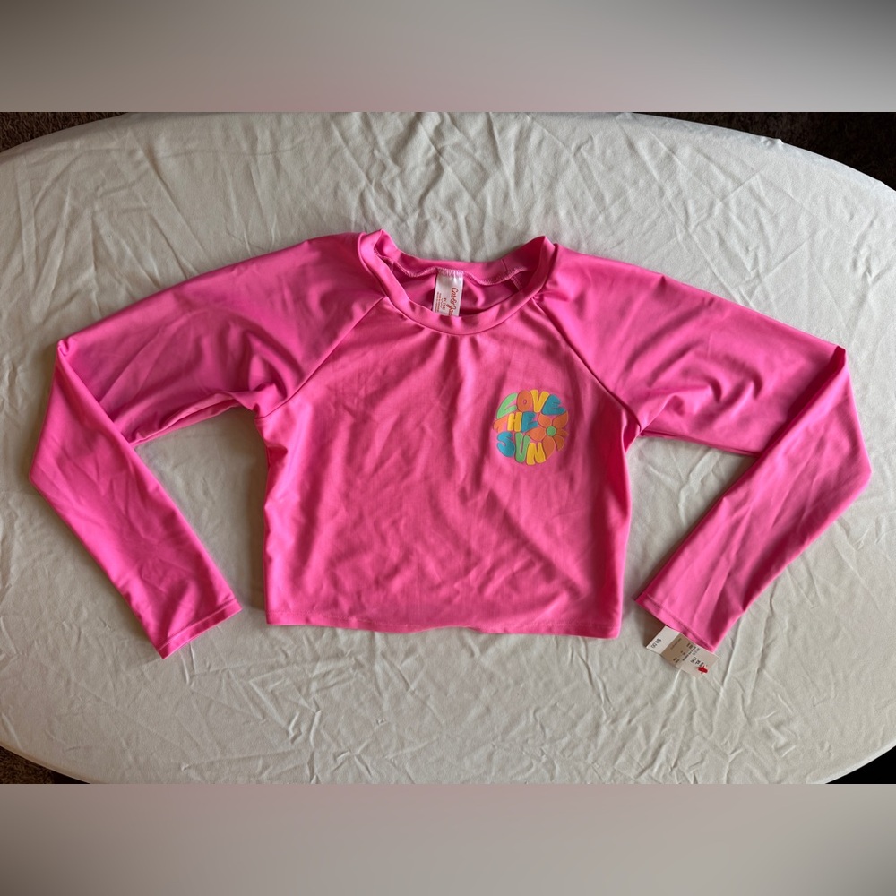 Cat & Jack Love the Sun Long Sleeved Rashguard Crop Top
